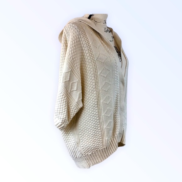 ✨ Free People Oversized Cable Sweater Hoody EUC - Picture 6 of 7